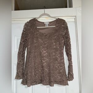 Elegant Lace Blouse in Brown